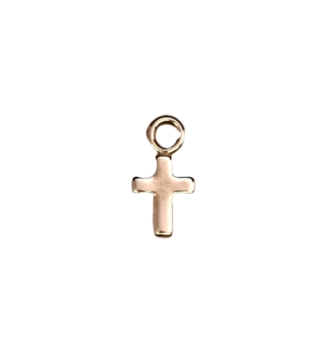 Image de Kreuz 9x4.6mm mit Ring Charm, Silber rosé vergoldet