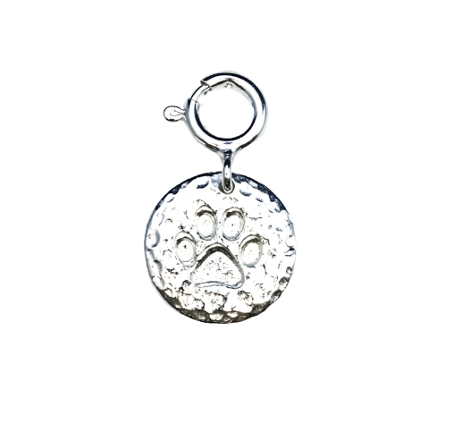 Bild von Charm Hundepfote 11mm mit Federring, Silber 925