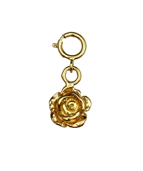 Bild von Charm-Anhänger Rose 8.5mm mit Federring, Silber vergoldet