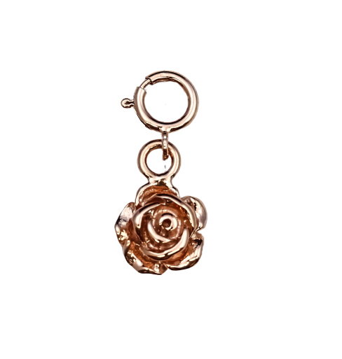 Immagine di Charm-Anhänger Rose 8.5mm mit Federring, Silber rosévergoldet