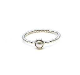 Bild von Perlen Cab. 5mm "34 Beads" Ring, Silber 925