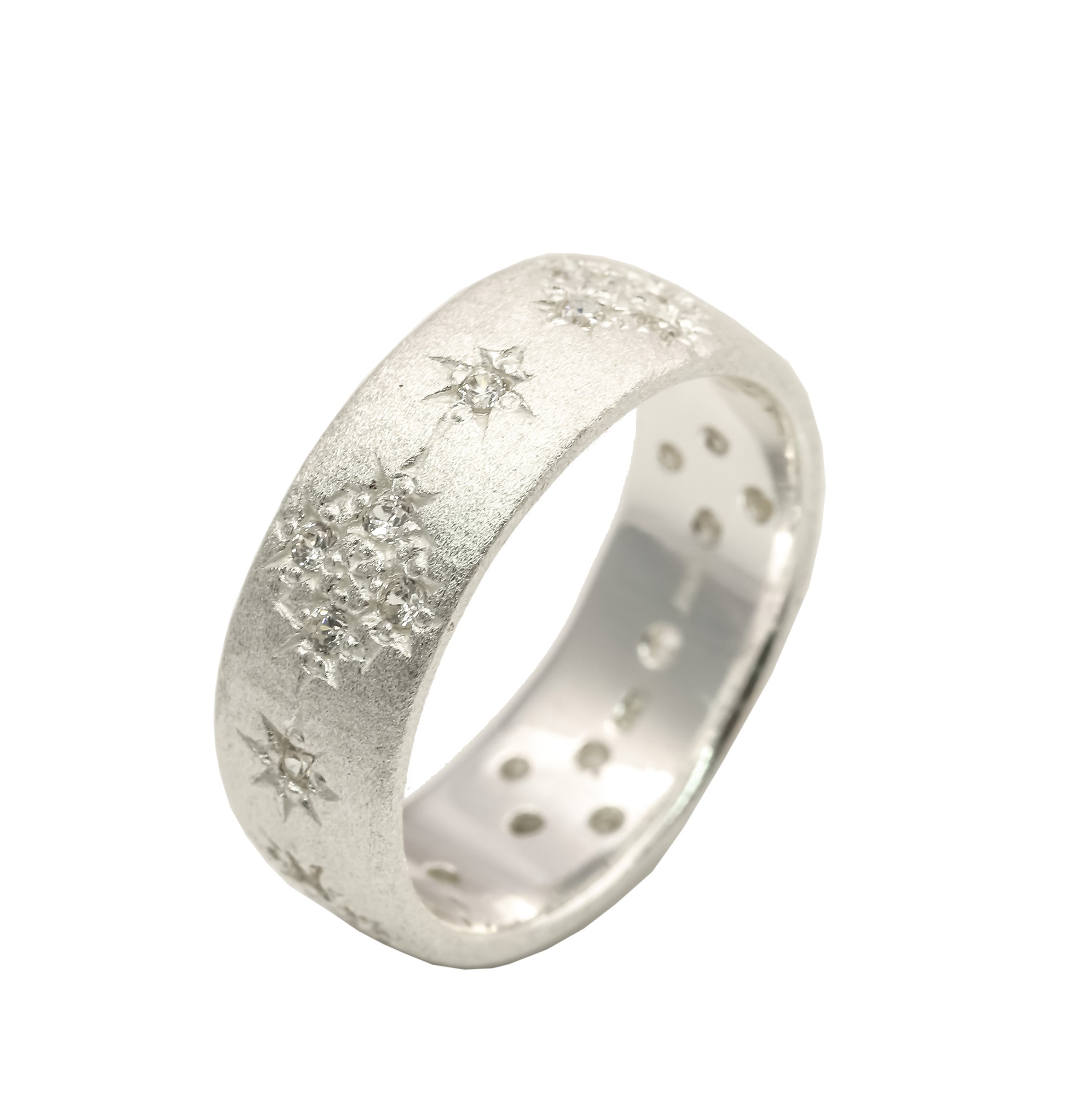 Immagine di Multi Zirkonia Star 7mm Ring mit CZ, Silber 925