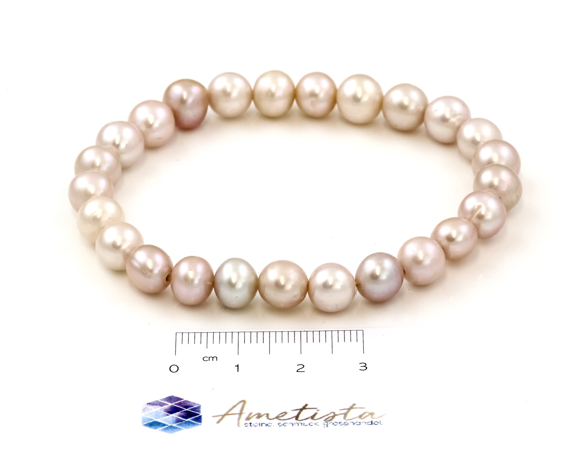 Image de Perlen Armband Rund  8-9mm, peach