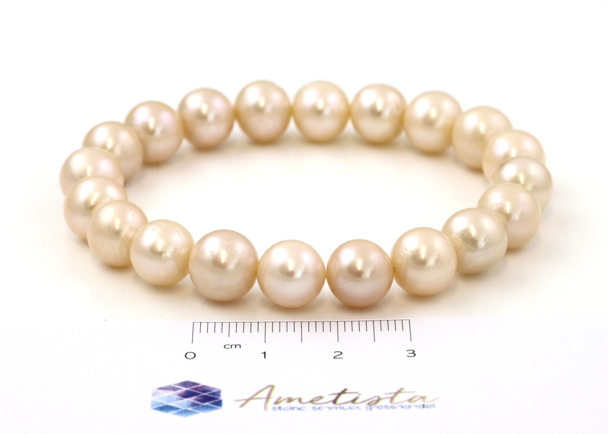 Bild von Perlen Armband Rund 10.5-12mm, peach