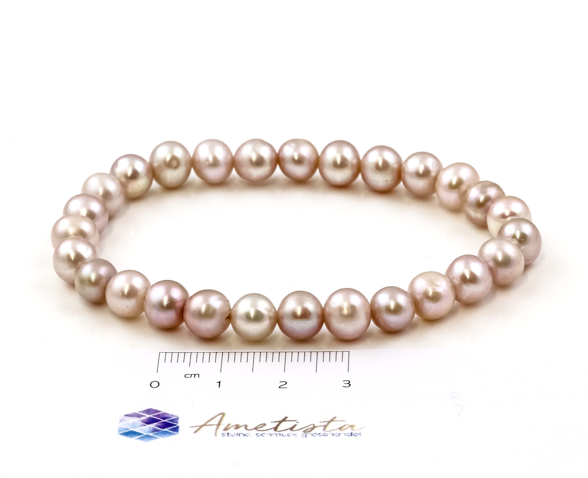 Image de Perlen Armband Rund  7.5-8mm, peach