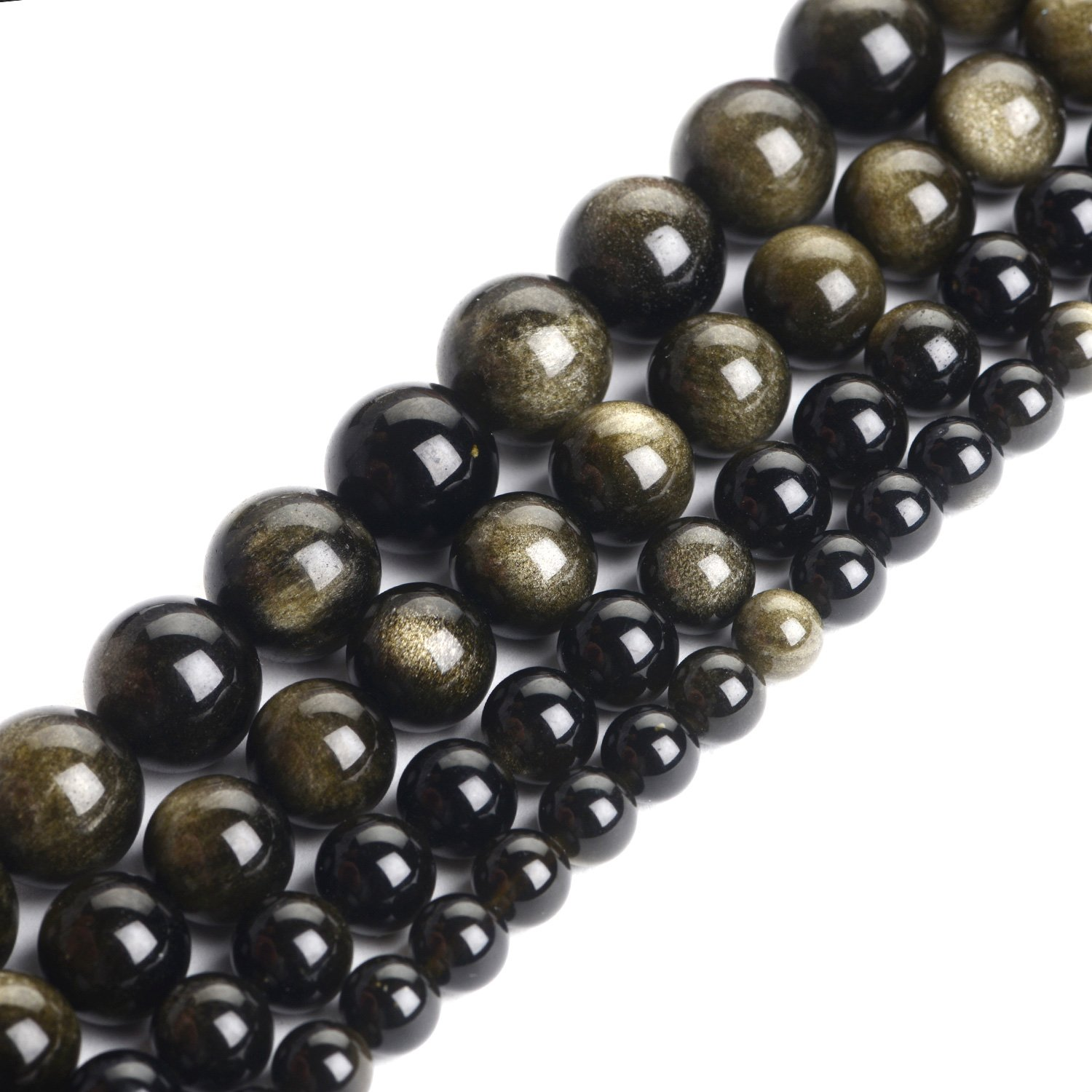 Image de Gold-Obsidian Kugeln 10mm Strang