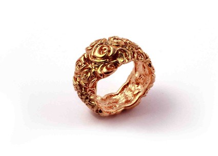 Bild von Ring zisilierte Rose, 13mm