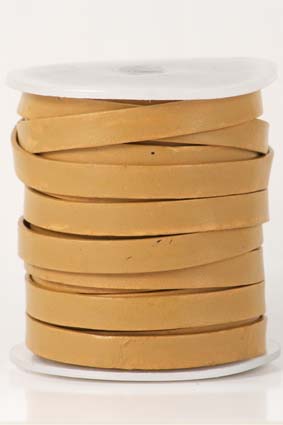 Bild von Lederband flach 7mm beige, 10m Rolle