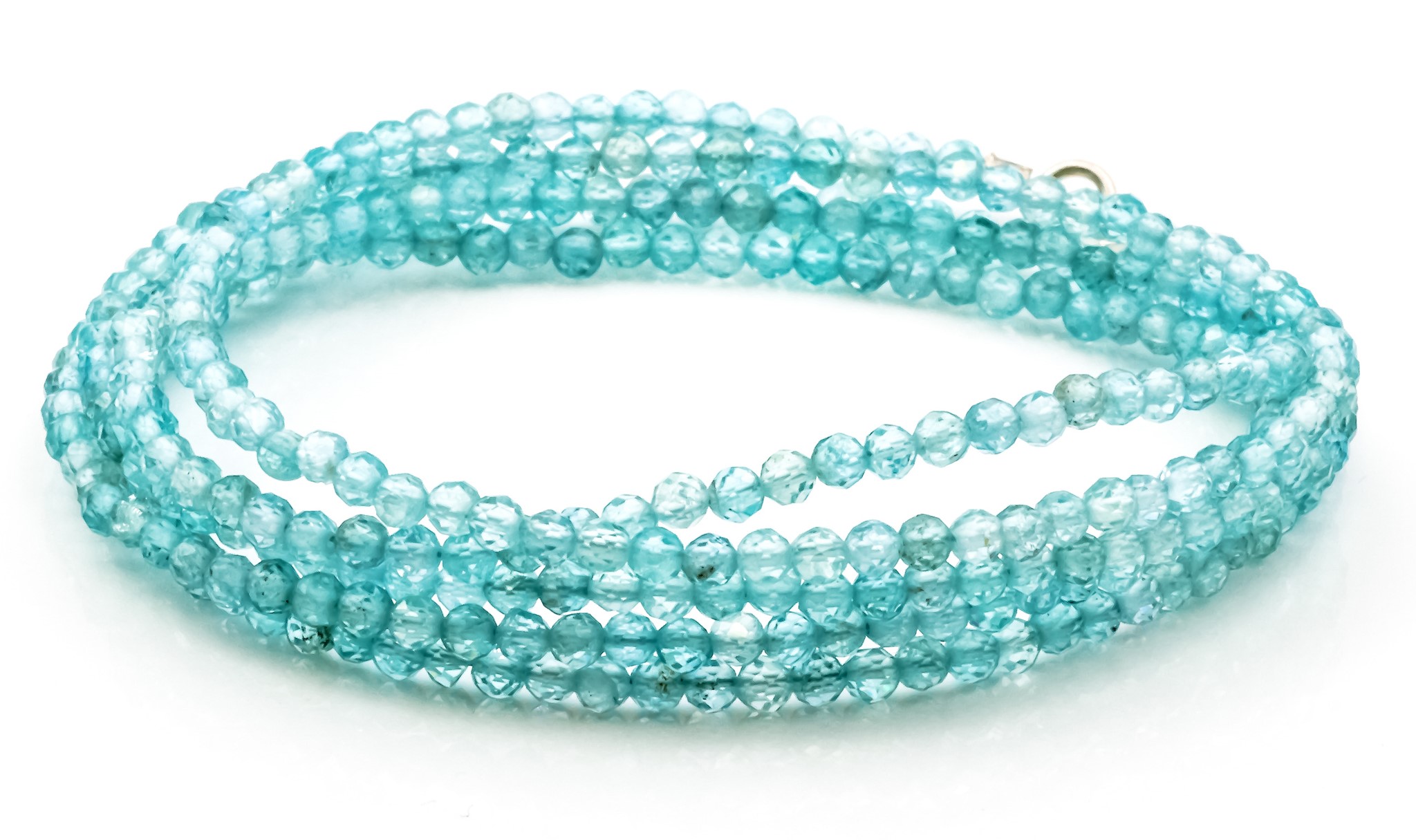 Bild von Apatit fac. Kugeln 3mm, 90cm Kette mit Silberverschluss