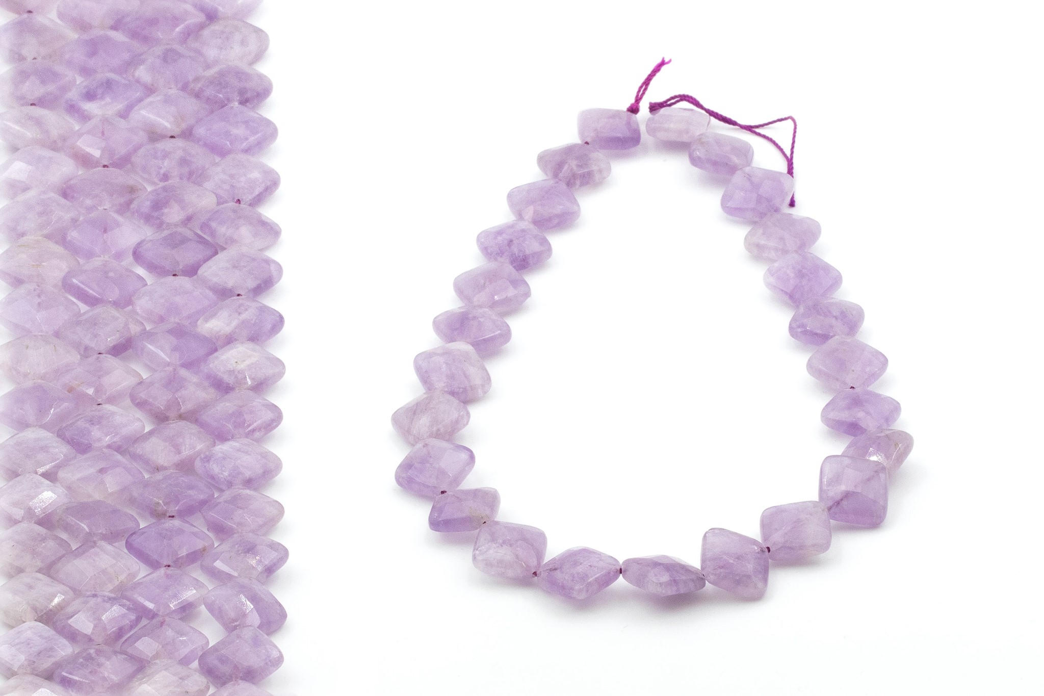 Immagine di Amethyst fac. Quadrat 14mm Strang (Lavendel)