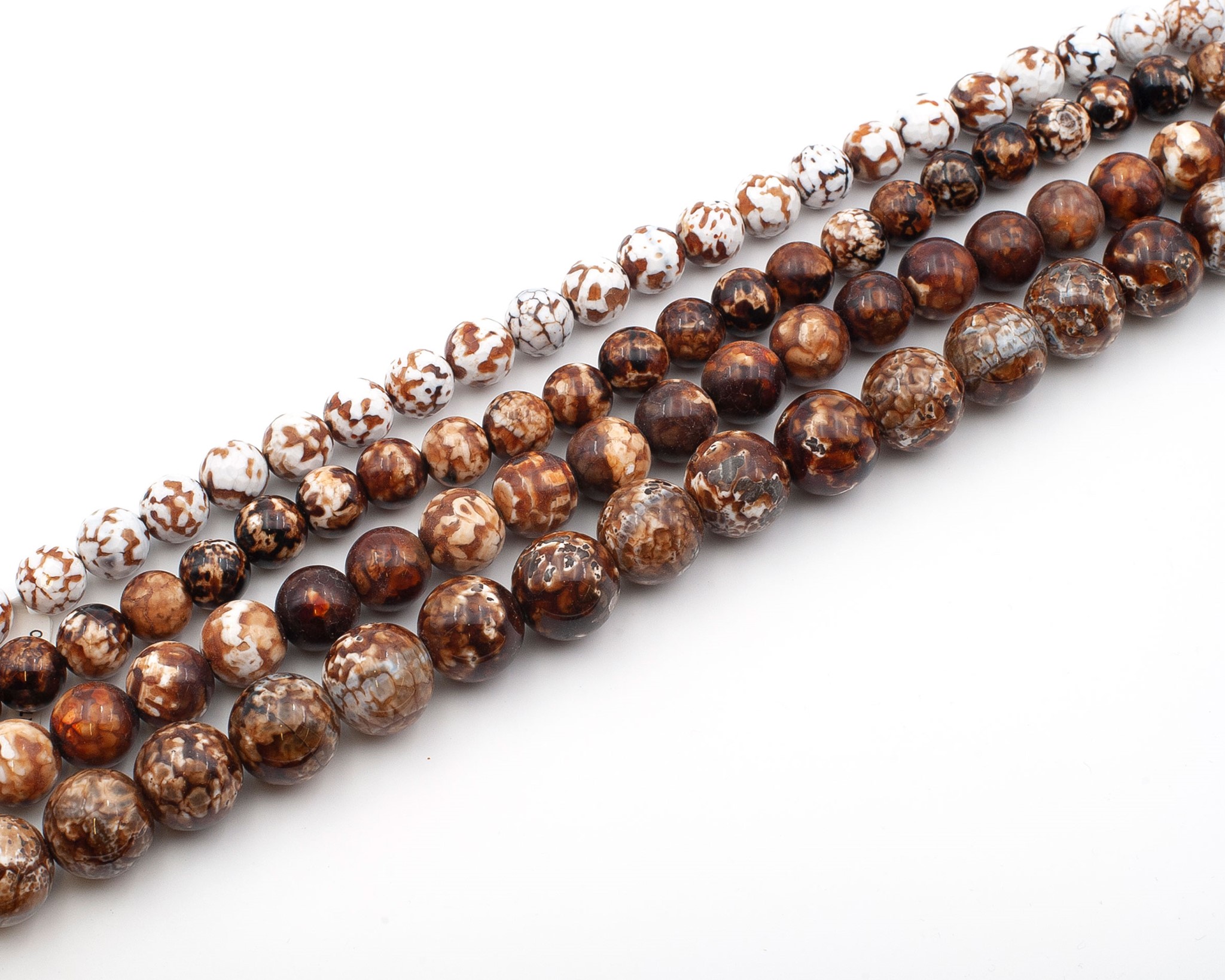 Brauner Blumen Achat Kugel 14mm Strang