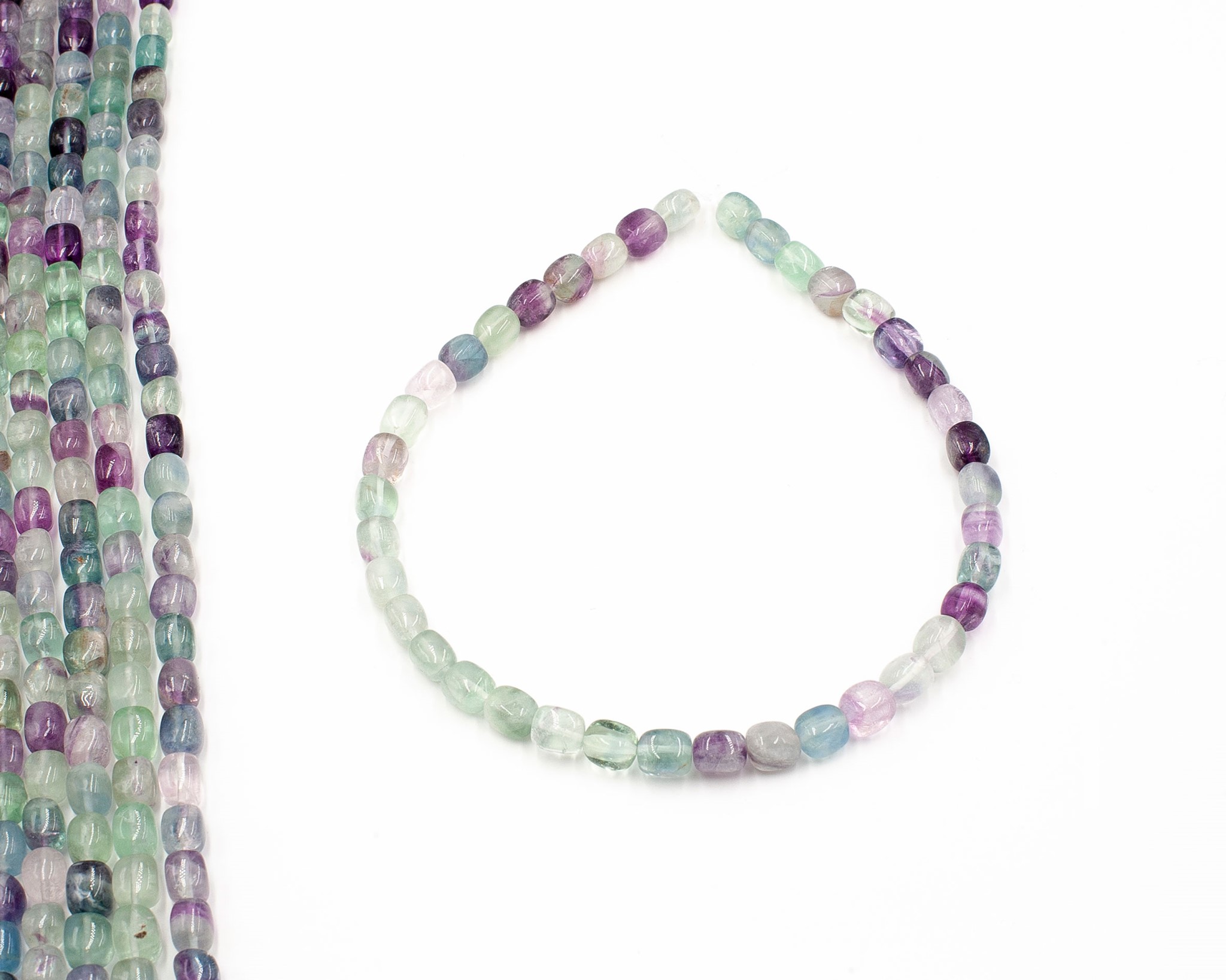 Fluorit Nuggets 8x10mm Strang 