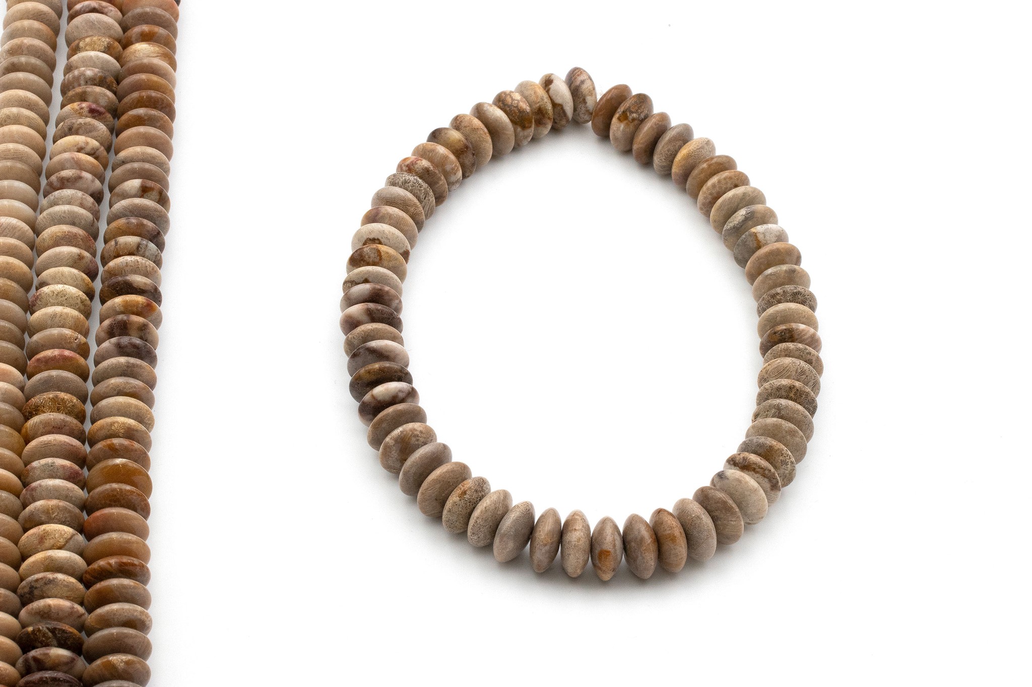 Bild von Fossil Jaspis Button 15-16mm Strang