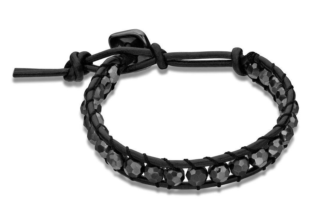 Image de "El Vagabundo" Armband, Hämatit facettierte Kugeln 6mm, 19cm