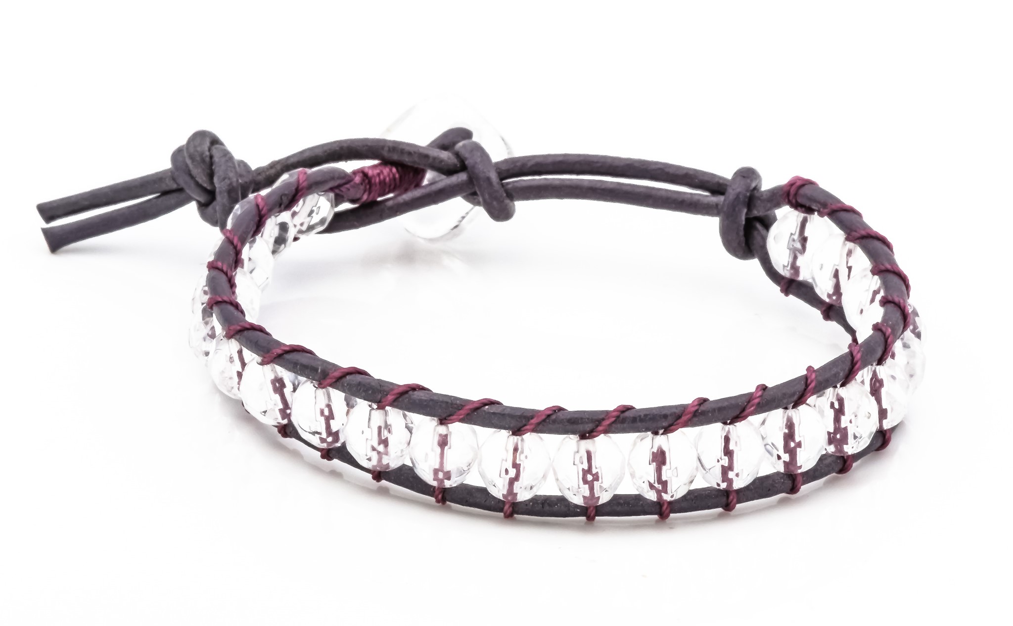 Image de "El Vagabundo" Armband, Bergkristall facettierte Kugeln 6mm, 19cm