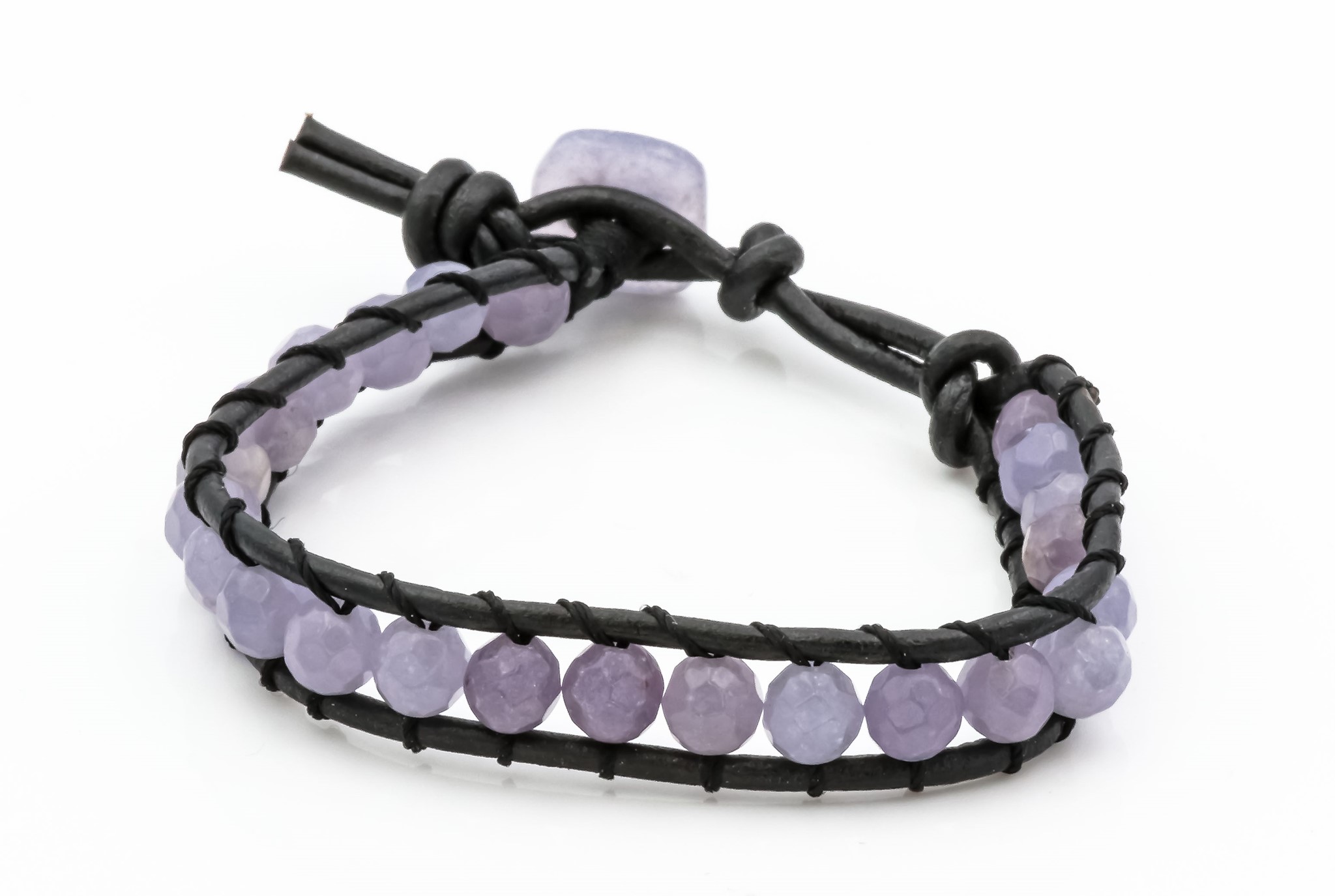 Bild von "El Vagabundo" Armband, Lepidolith facettierte Kugeln 6mm, 19cm