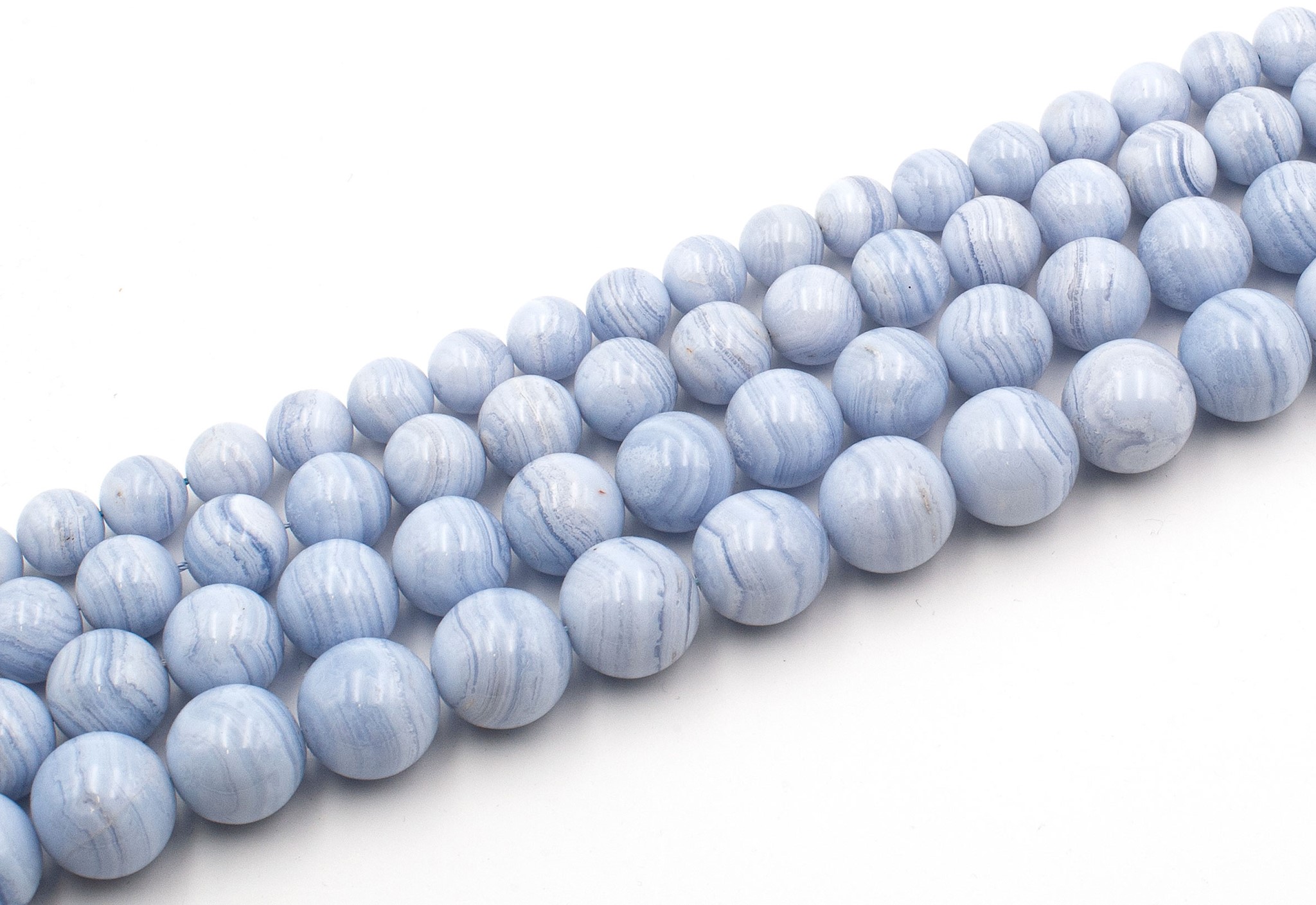 Calcédoine boule 12mm fil de perles