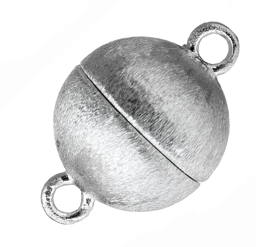 Bild von Magnetverschluss Kugel Silber 925 satiniert
