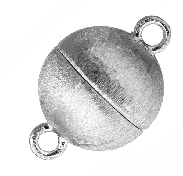 Image de Magnetverschluss Kugel Silber 925 satiniert
