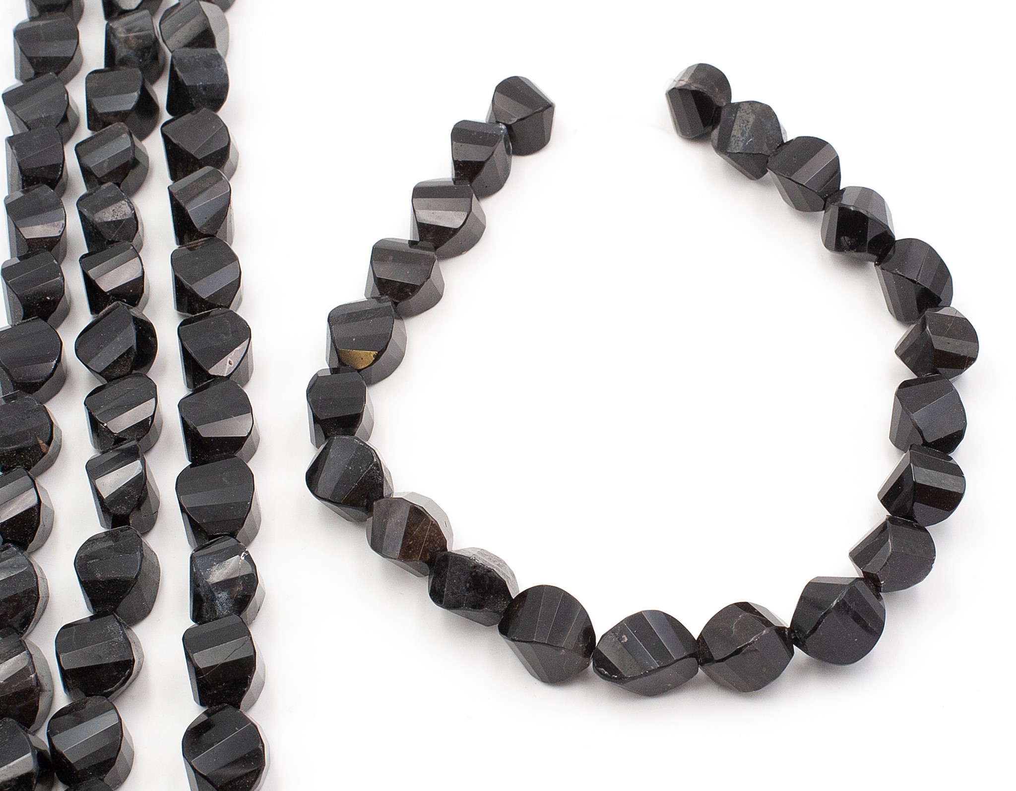Obsidian facettiert Welle 15-20mm Strang