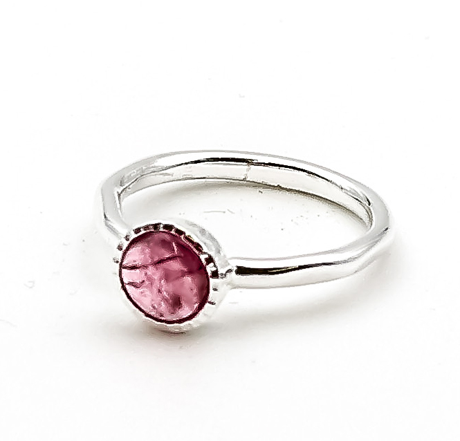 Bild von Turmalin Pink Cab 9mm Ring "Lucky You", Silber 925