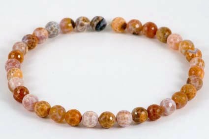 Feuerachat (rot) Kugel facettiert 12mm Strang