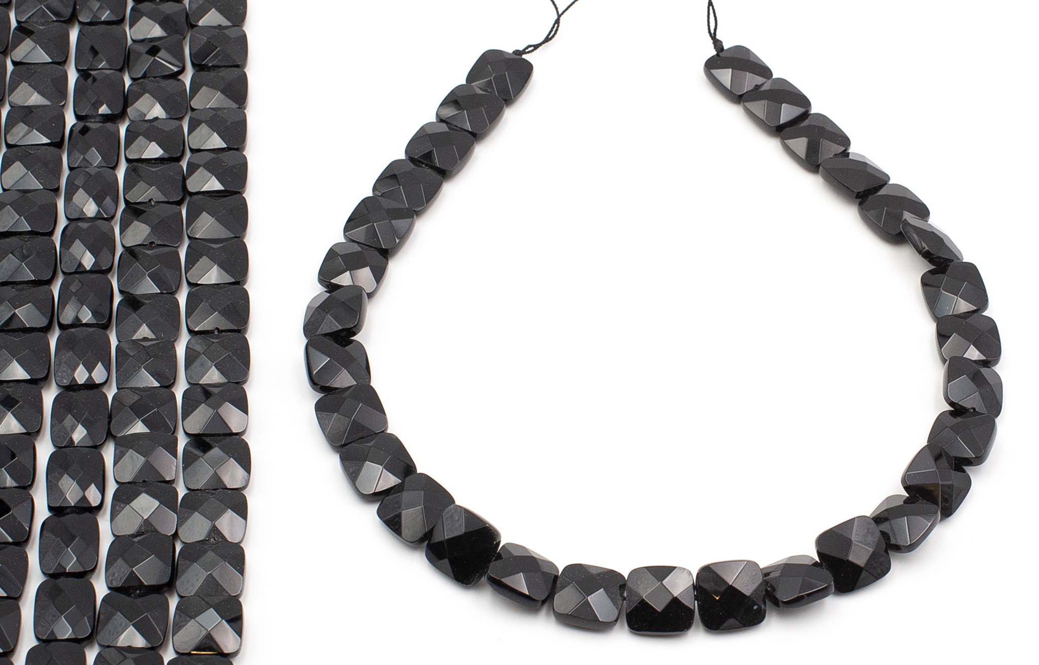 Onyx Quadrat facettiert 14mm Strang