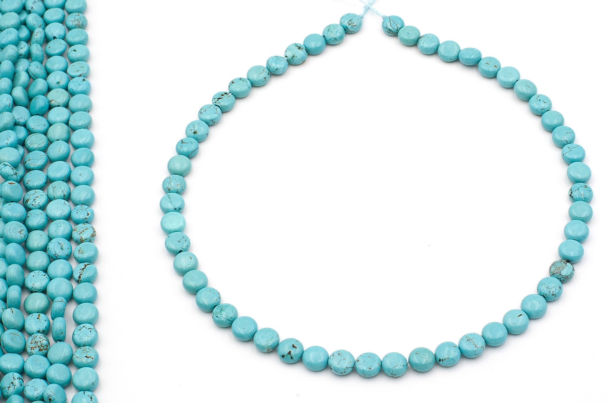 Türkis (blau gefärbt) Disc  8mm Strang (Magnesit)