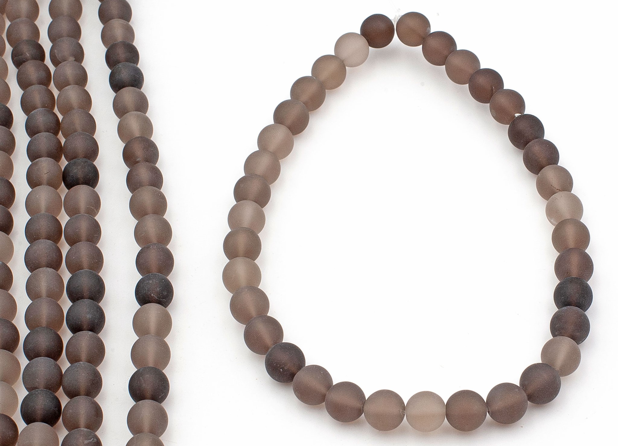 Rauchquarz Kugeln 12mm Strang  matt