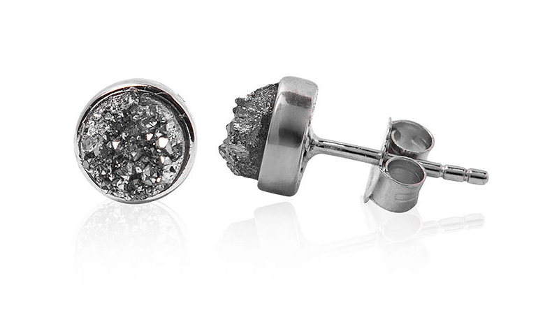 Bild von Achat Druzy Silber 7mm Ohrstecker, Silber 925