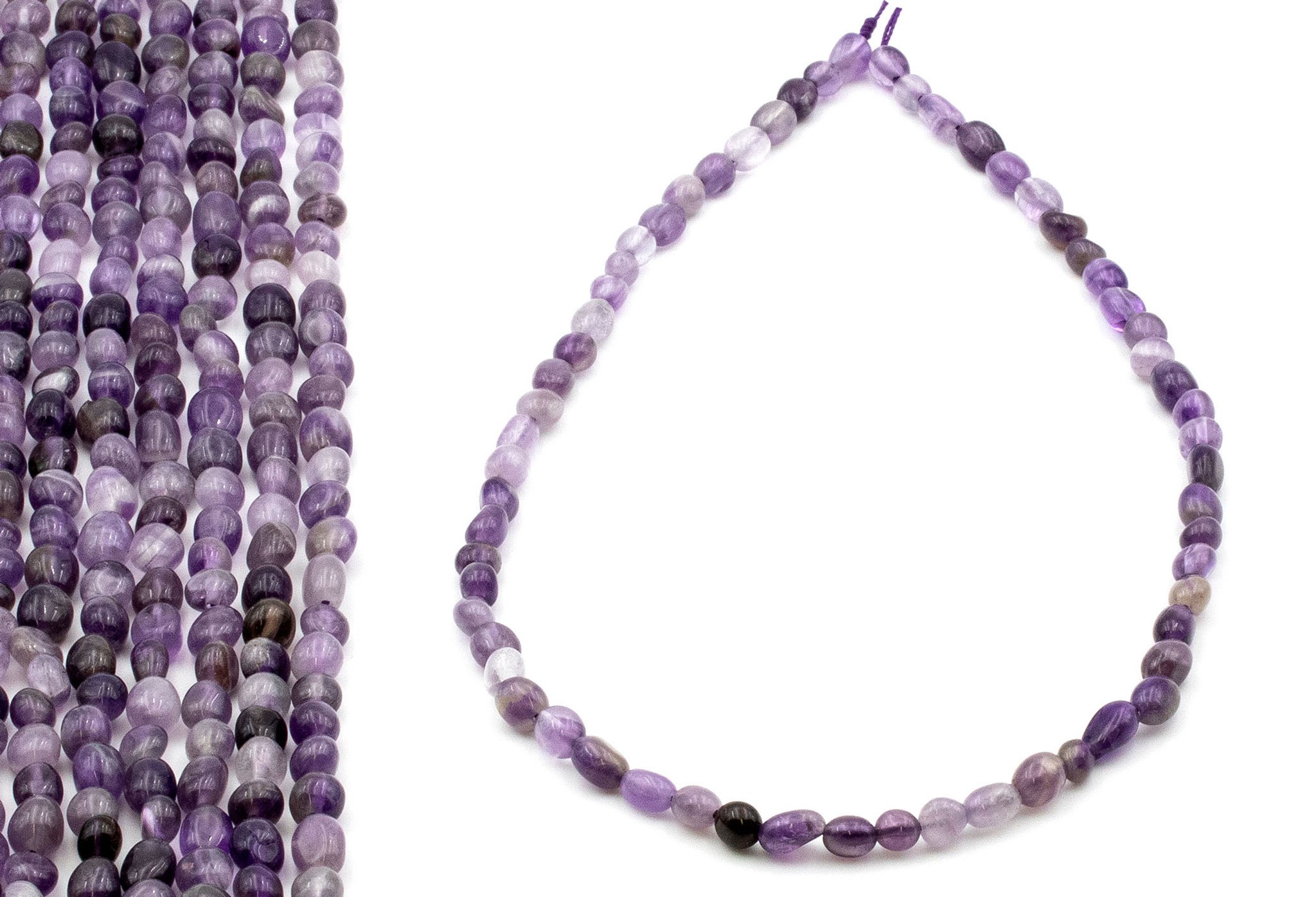 Amethyst Nuggets 6x10mm Strang