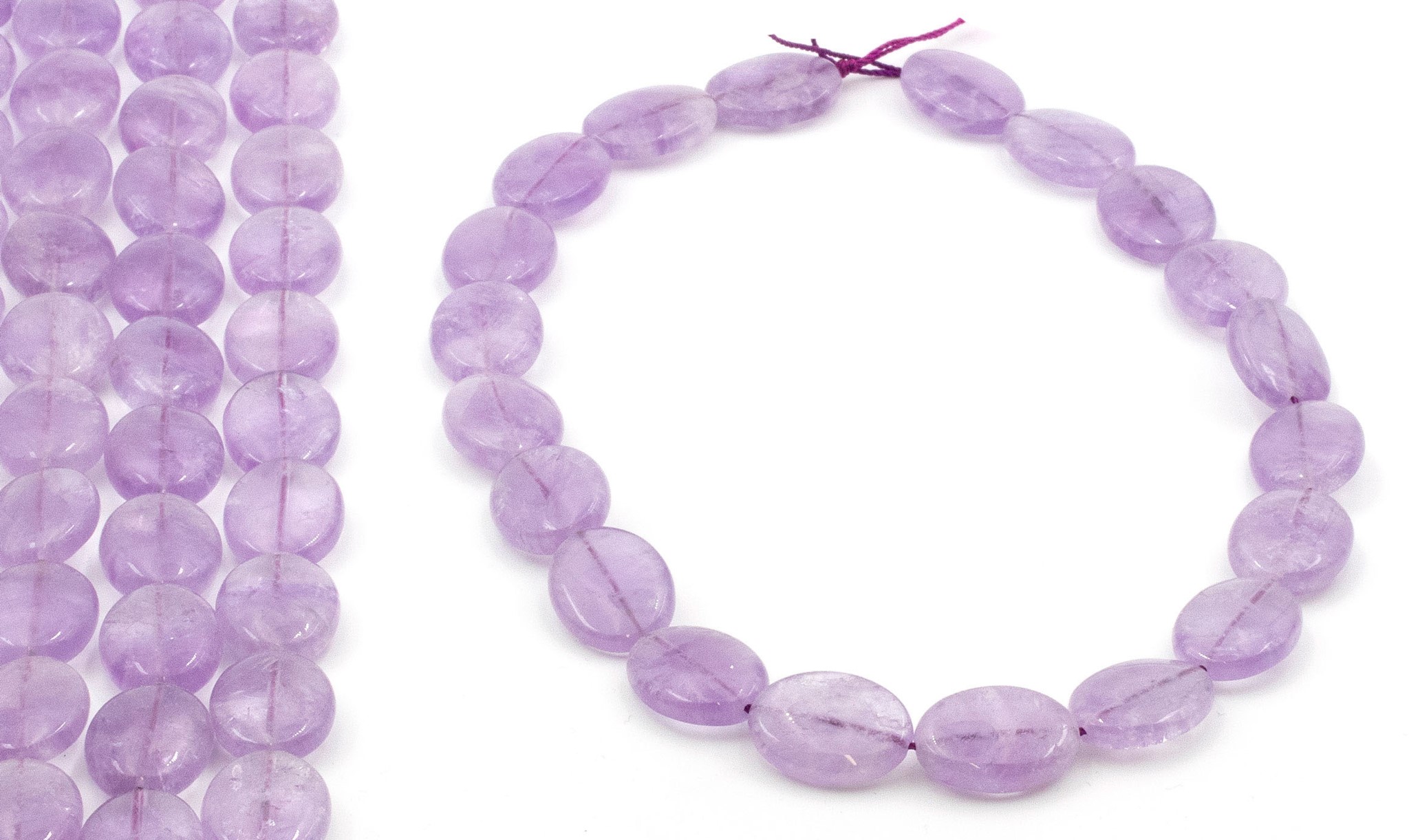 Immagine di Amethyst Oval flach 15x20mm Strang (Lavendel)