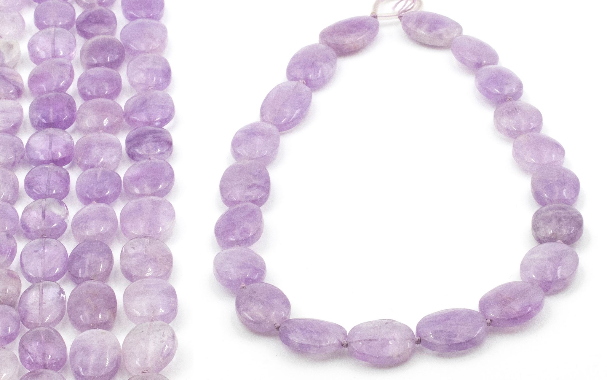 Bild von Amethyst Oval flach Strang (Lavendel)