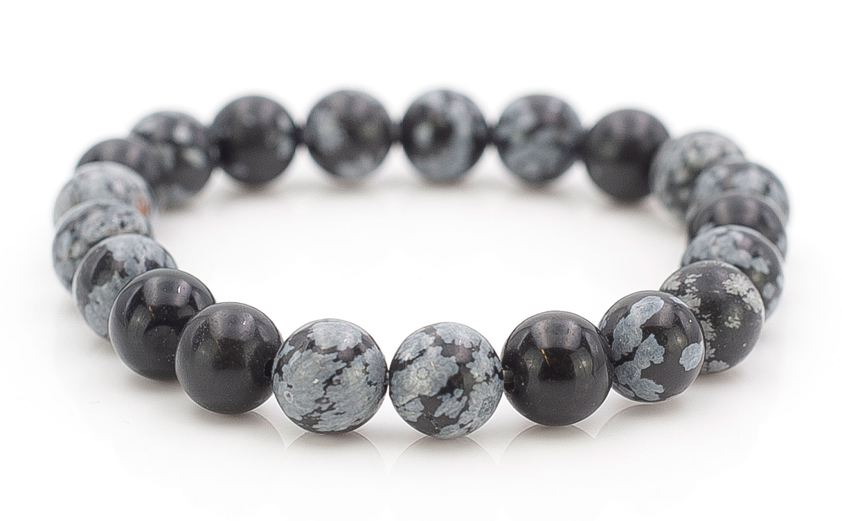 Bild von Schneeflocken Obsidian Kugeln  8mm Armband Standard