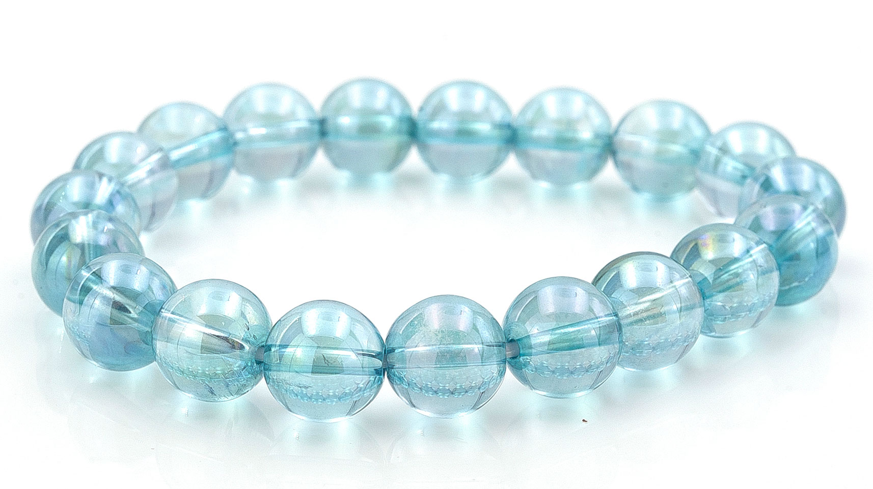 Bild von Aqua Aura Kugeln 10mm Armband