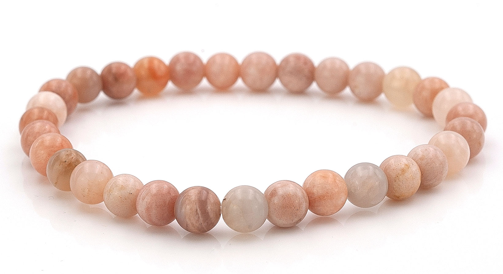 Image de Mondstein Kugeln  6mm Armband (peach)