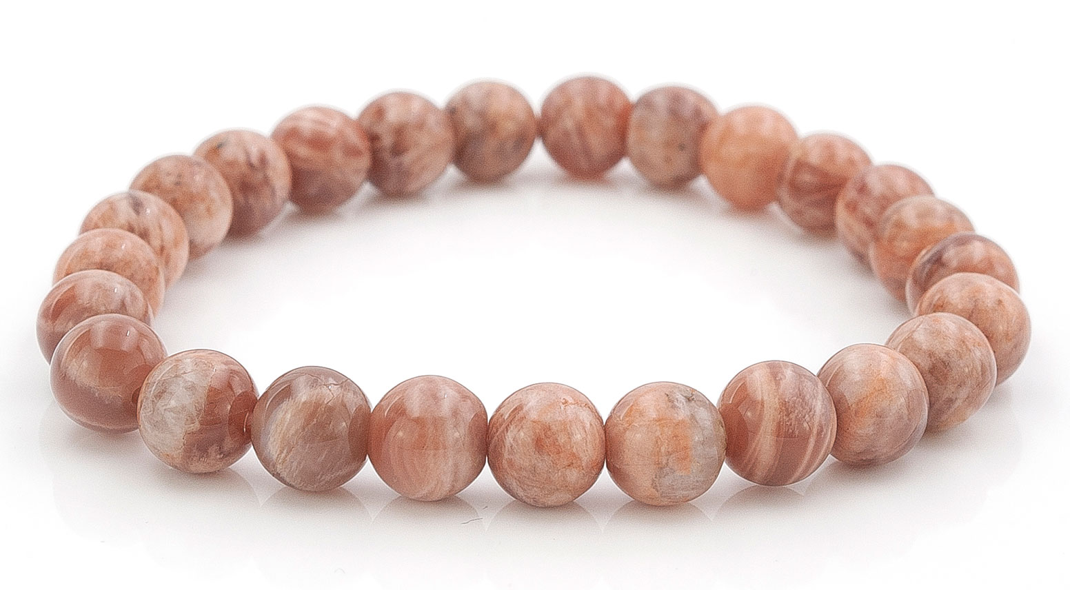 Image de Mondstein Kugeln  8mm Armband (peach)