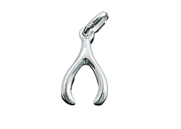 Bild von Silber Wishbone 10x18mm Anhänger. Silber 925