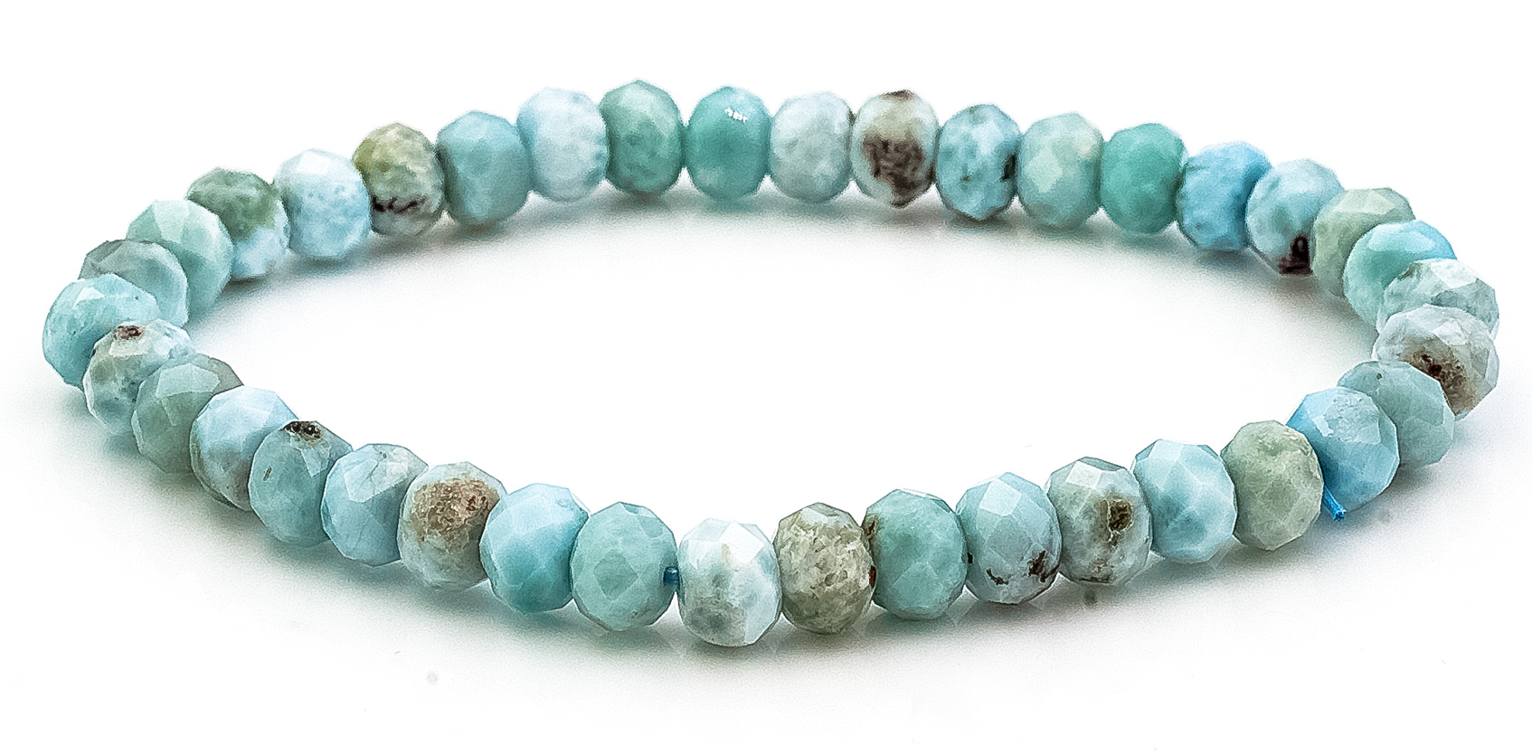 Bild von Larimar facettierte Button  6mm Armband