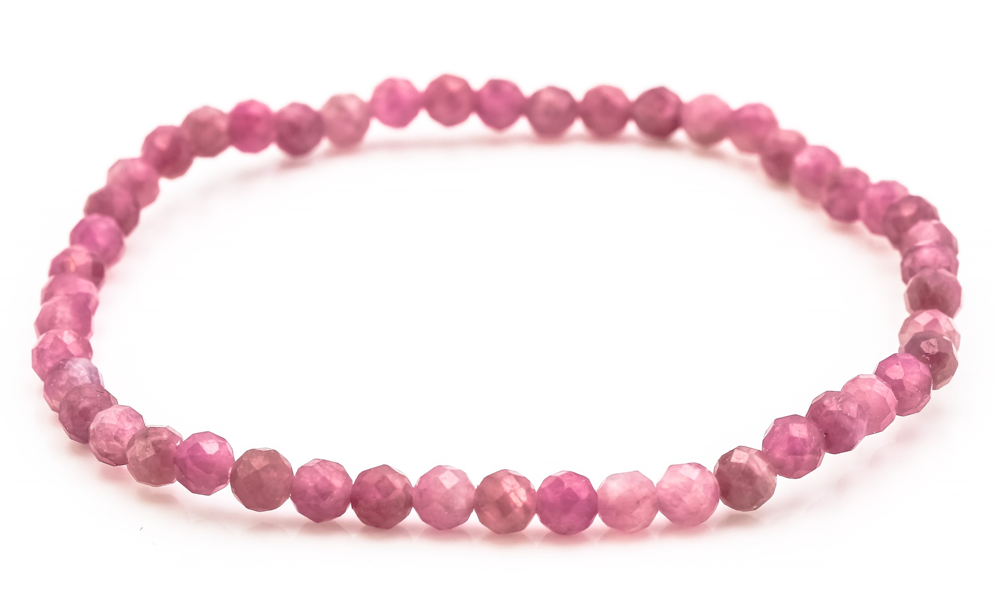 Bild von Turmalin farbig fac. Kugeln  4mm Armband (pink)