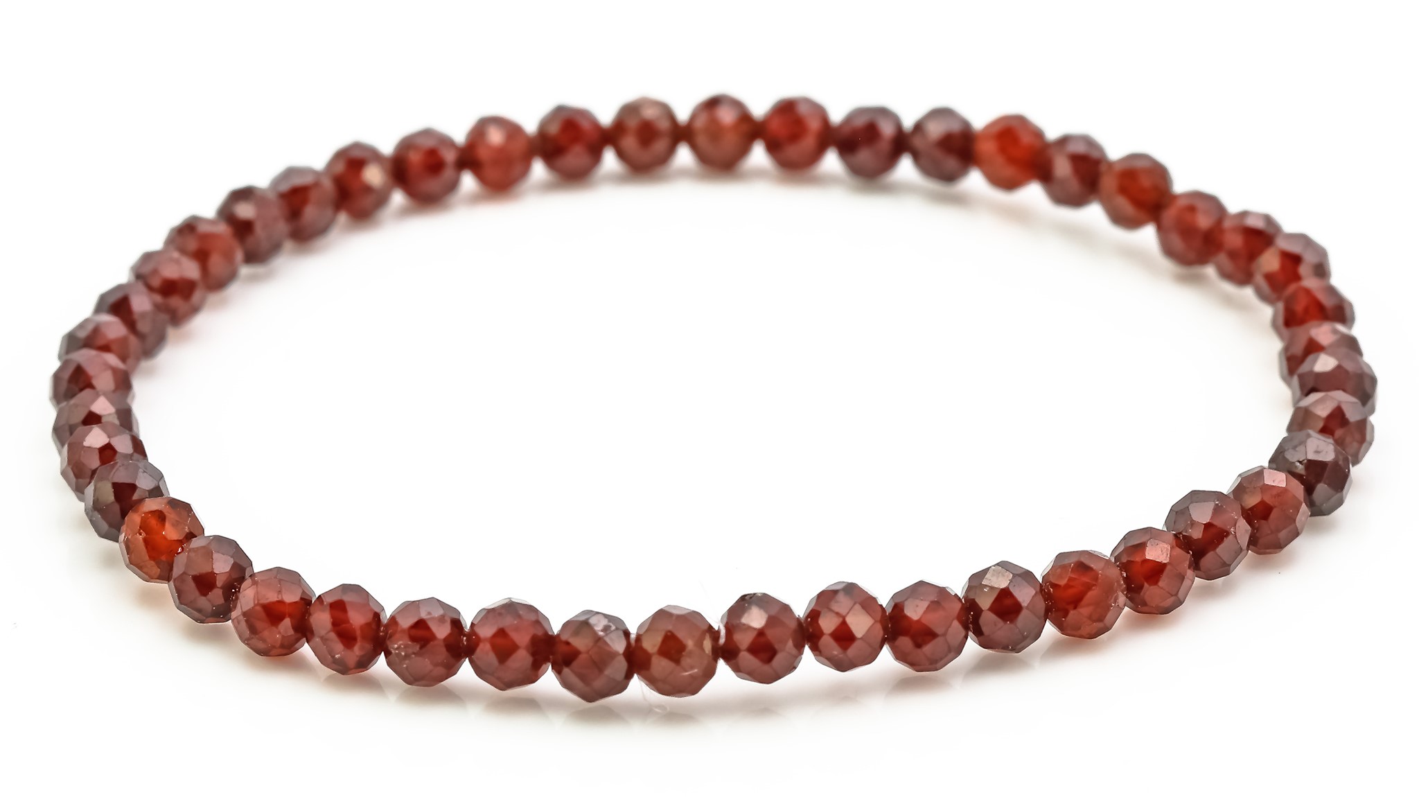 Bild von Granat rot facettierte Kugeln  4mm Armband