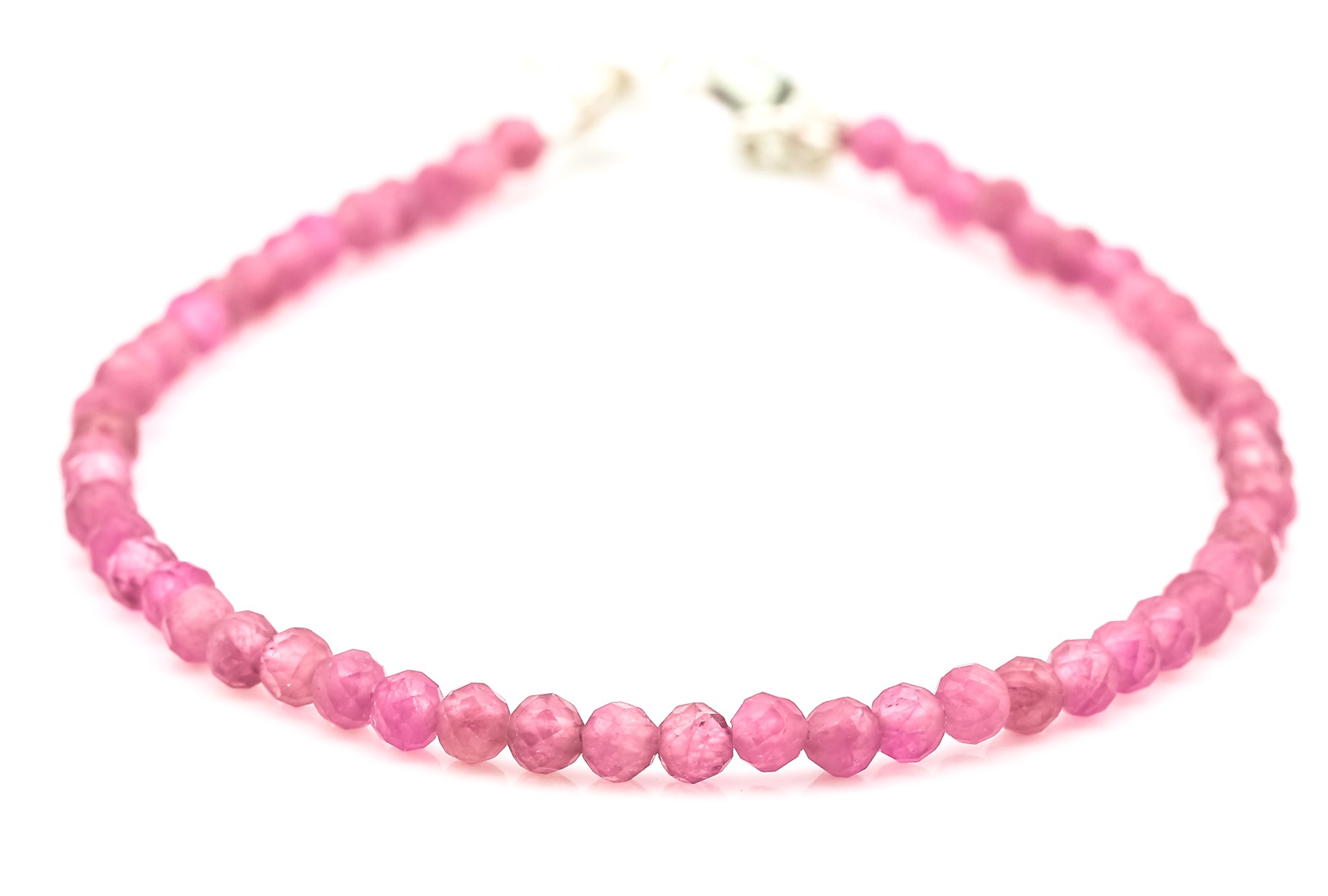 Immagine di Turmalin pink fac. Kugeln  3.5mm Armband (mit Silber Karabiner)