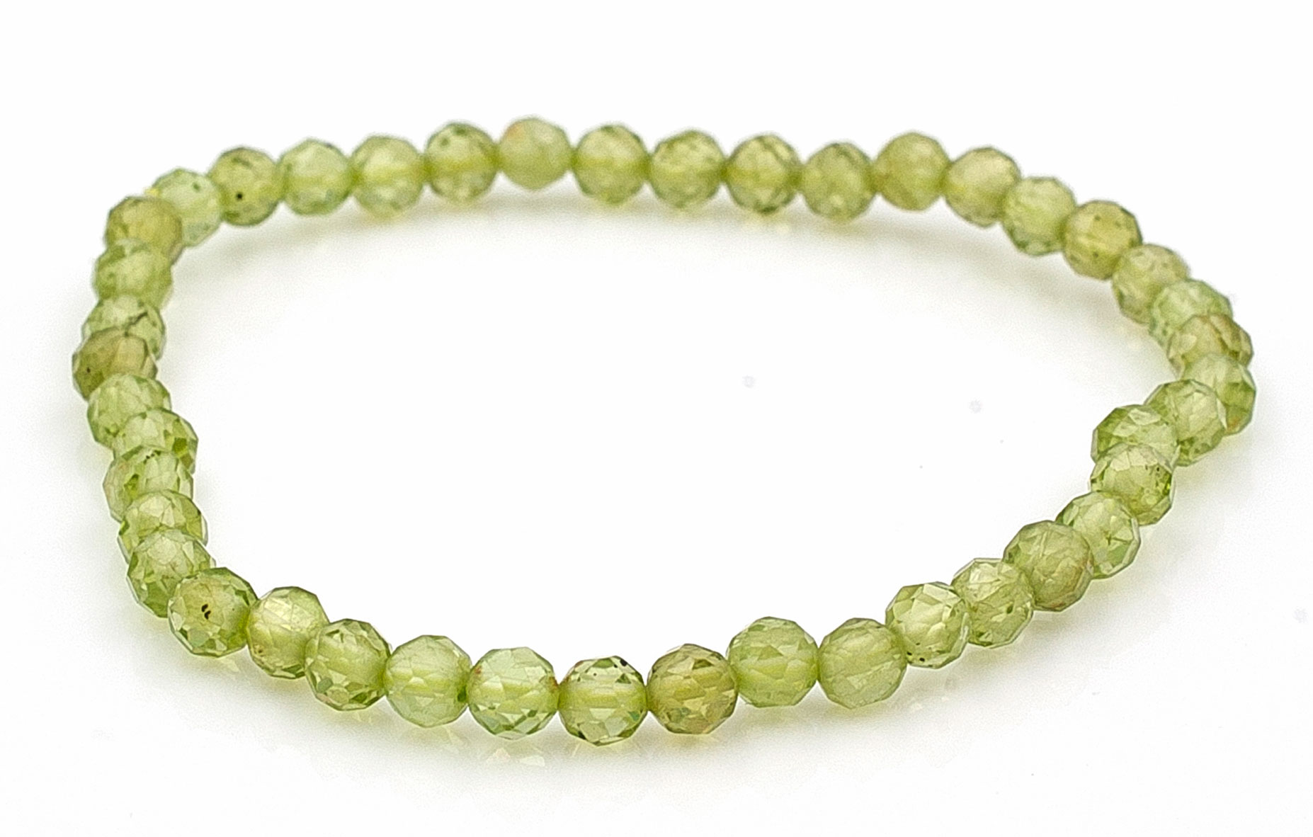 Image de Peridot fac. Kugeln  4mm Armband (Diamond-Cut)