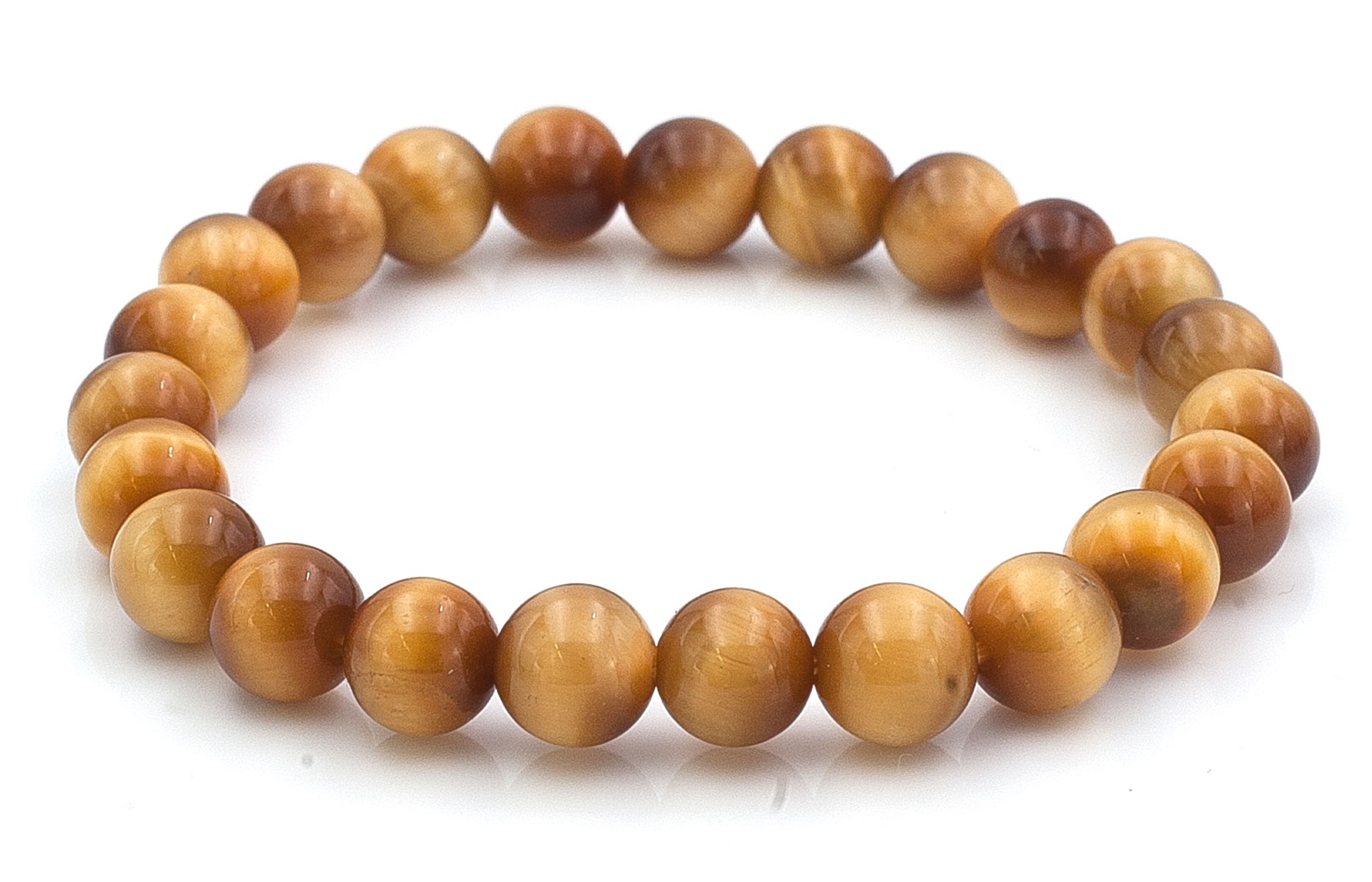 Bild von Tigerauge Kugeln  8mm Armband TOP (Goldfarben)