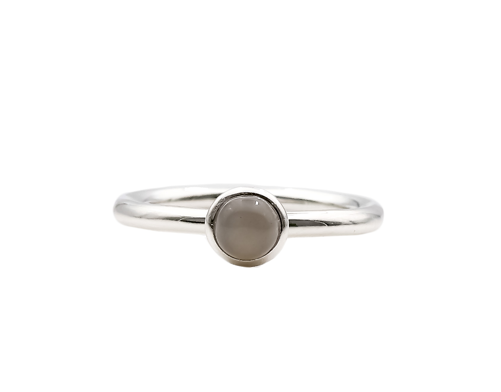 Image de Mondstein grau Cab.  6mm "Moon Magic" Ring, Silber 925