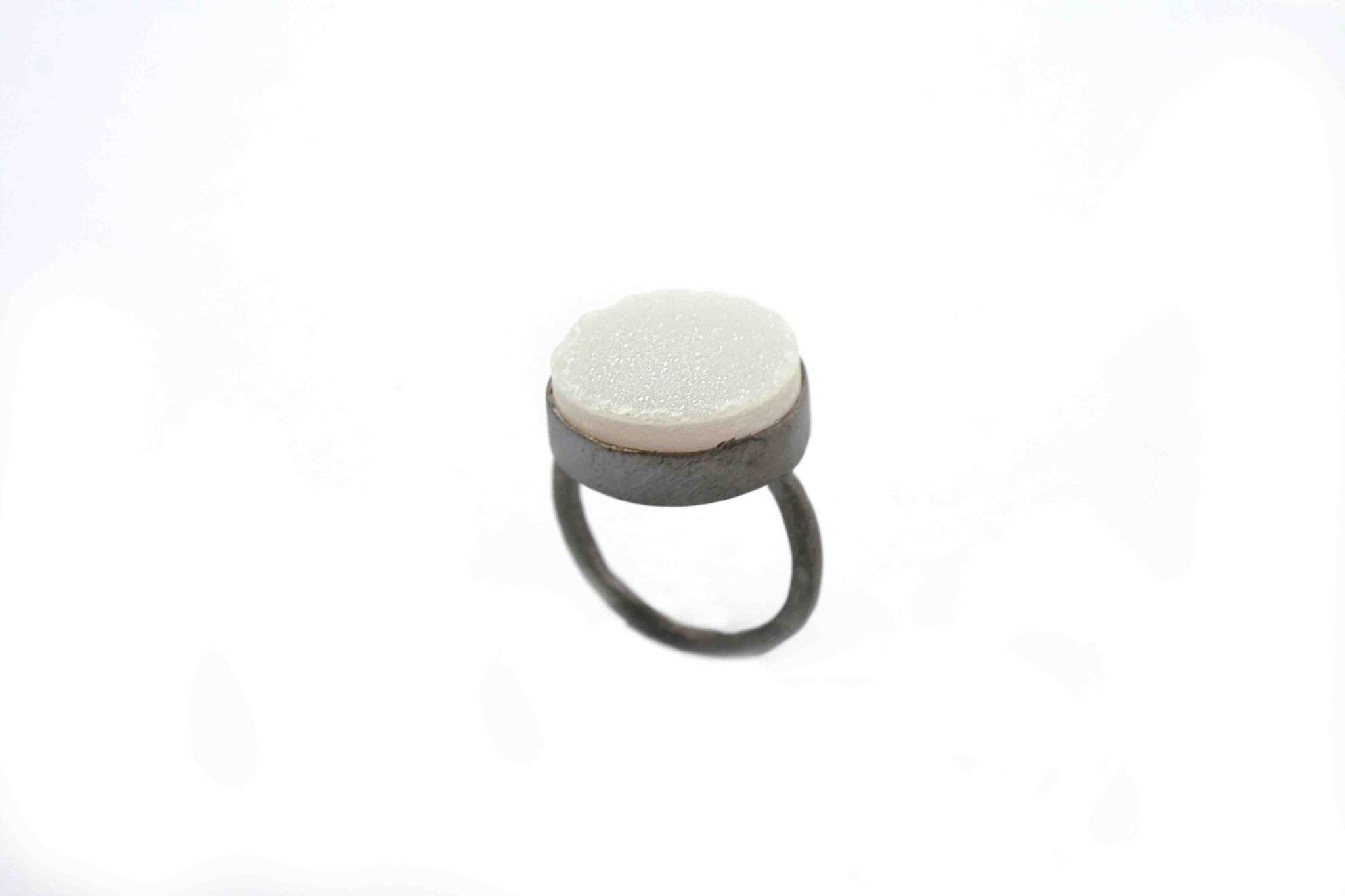 Immagine di Achat Druse 17mm black-rhodiniert Ring 