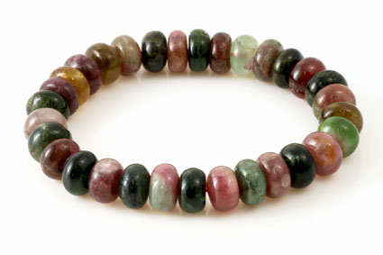 Bild von Turmalin farbig Button  8-10mm Armband