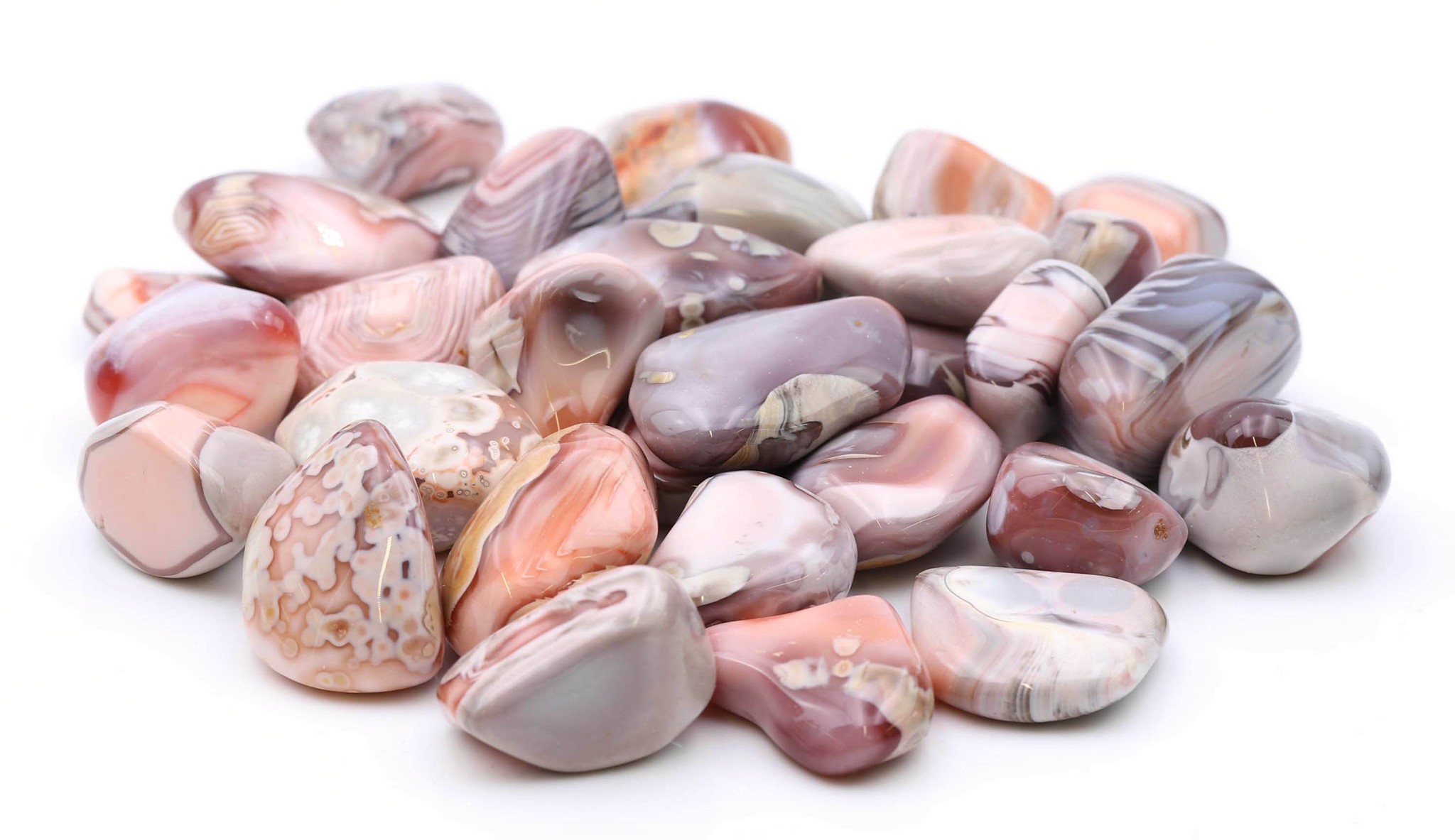 Bild von Botswana Achat (pink) Trommelsteine (VE: 500g)