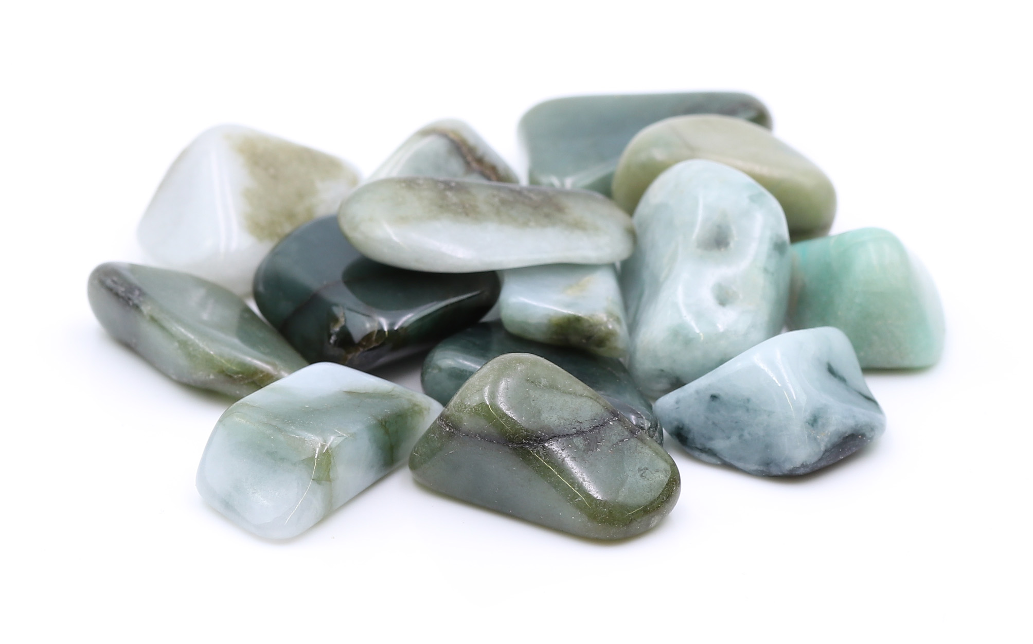 Immagine di Jade (Burma) Trommelsteine (VE: 100g)