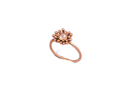Bild von Ring"Blume" Mondstein weiss, Silber rosévergoldet
